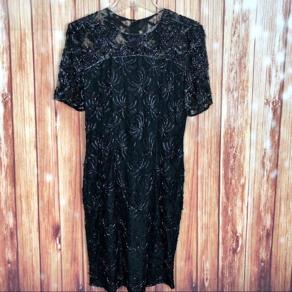 Vintage Robert Anthony Black Beaded Dress (6)